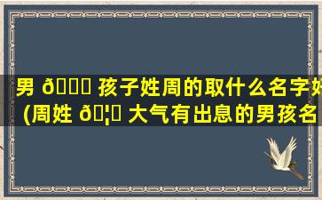 男 🐈 孩子姓周的取什么名字好(周姓 🦆 大气有出息的男孩名字)